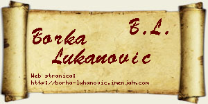 Borka Lukanović vizit kartica